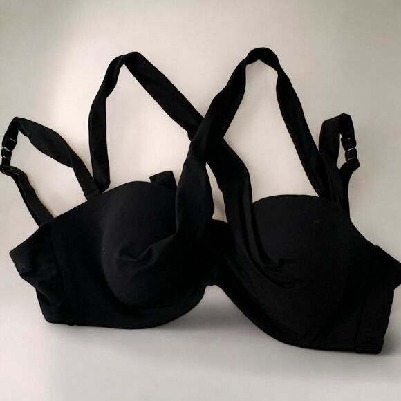 NWOT Coco Reef Black Five Way Bra Sized Underwire Bikini Top (32/34 DD) - Picture 8 of 16